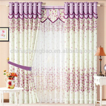 100% polyester materials floral curtains with fancy valance
